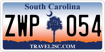 SC license plate ZWP054