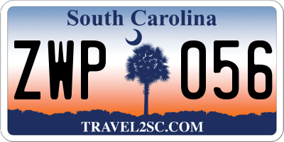 SC license plate ZWP056
