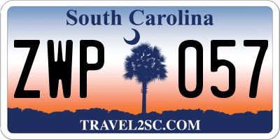 SC license plate ZWP057