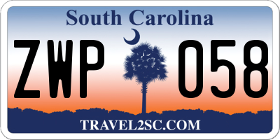 SC license plate ZWP058
