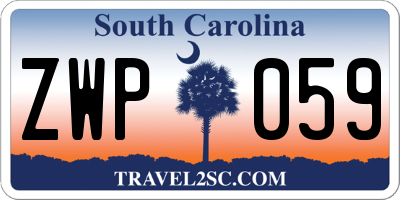 SC license plate ZWP059