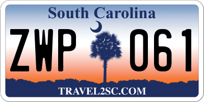 SC license plate ZWP061