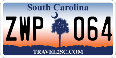 SC license plate ZWP064