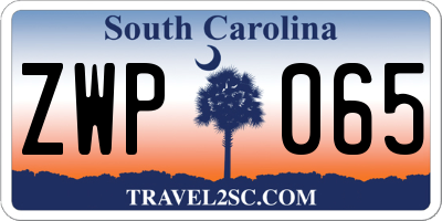 SC license plate ZWP065