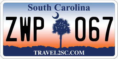 SC license plate ZWP067