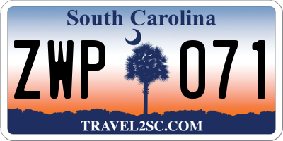 SC license plate ZWP071