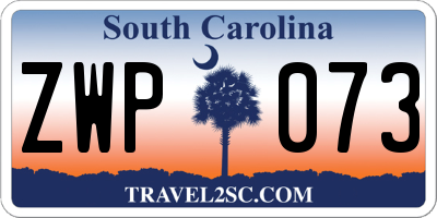 SC license plate ZWP073