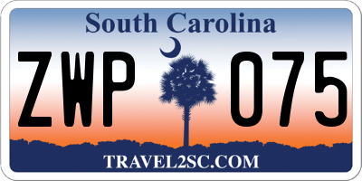 SC license plate ZWP075