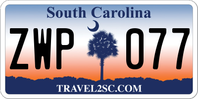 SC license plate ZWP077