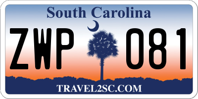 SC license plate ZWP081