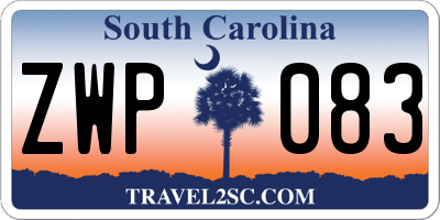 SC license plate ZWP083