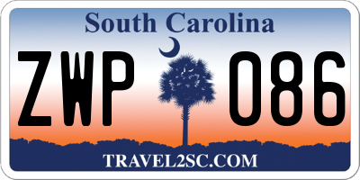 SC license plate ZWP086
