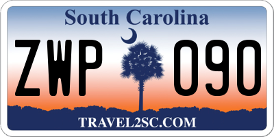 SC license plate ZWP090