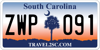 SC license plate ZWP091
