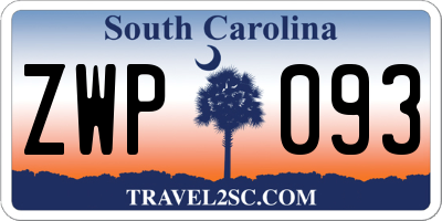 SC license plate ZWP093