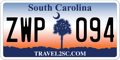 SC license plate ZWP094
