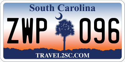 SC license plate ZWP096