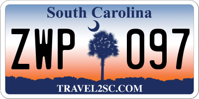 SC license plate ZWP097