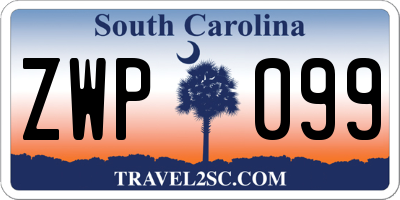 SC license plate ZWP099