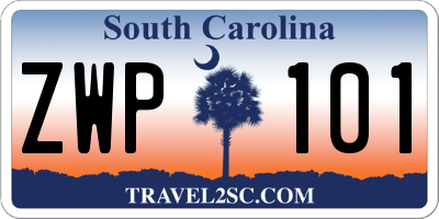 SC license plate ZWP101
