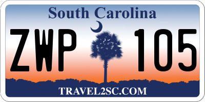 SC license plate ZWP105
