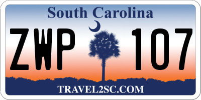 SC license plate ZWP107