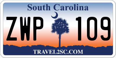 SC license plate ZWP109