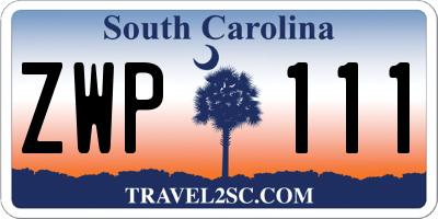 SC license plate ZWP111