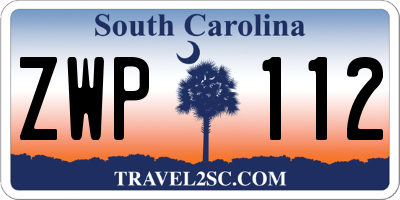 SC license plate ZWP112