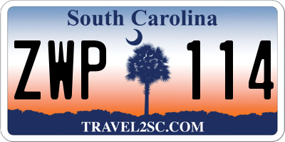 SC license plate ZWP114