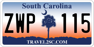 SC license plate ZWP115