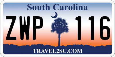 SC license plate ZWP116