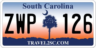SC license plate ZWP126
