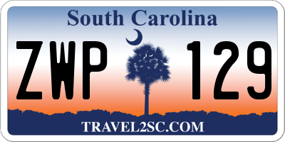 SC license plate ZWP129