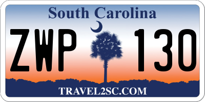SC license plate ZWP130