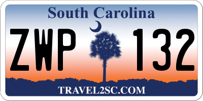 SC license plate ZWP132