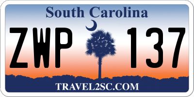 SC license plate ZWP137