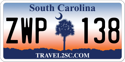 SC license plate ZWP138