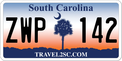 SC license plate ZWP142