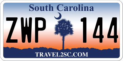 SC license plate ZWP144