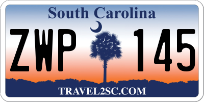 SC license plate ZWP145