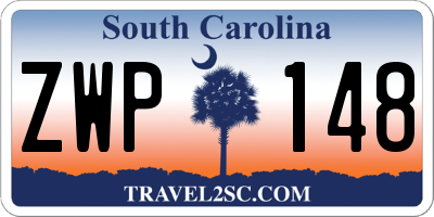 SC license plate ZWP148