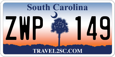 SC license plate ZWP149