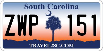 SC license plate ZWP151