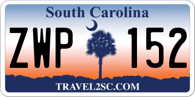 SC license plate ZWP152