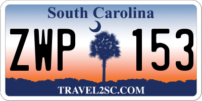 SC license plate ZWP153
