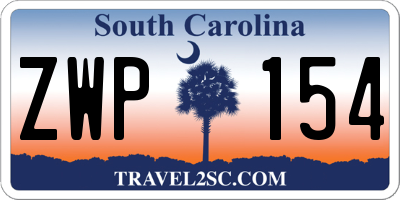SC license plate ZWP154