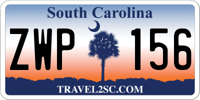 SC license plate ZWP156