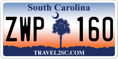 SC license plate ZWP160