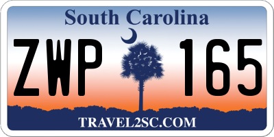 SC license plate ZWP165